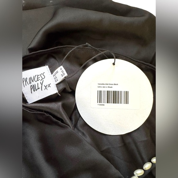NWT PRINCESS POLLY VERONIKA‎ MINI DRESS BLACK SIZE 0 HOCO Homecoming - Picture 6 of 11